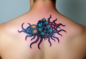 Honey comb sea creatures tattoo idea
