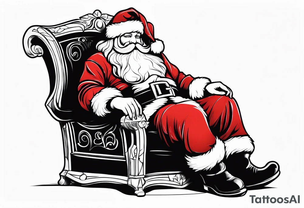 santa Claus chillin tattoo idea
