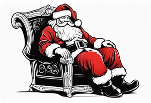 santa Claus chillin tattoo idea