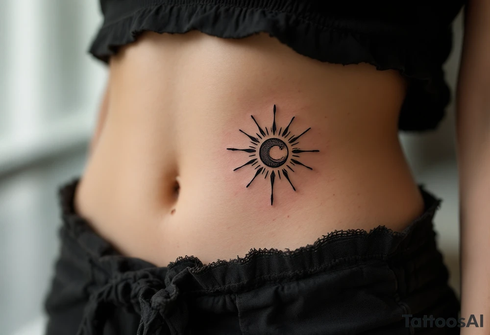 lily letter c and a rising sun tattoo idea