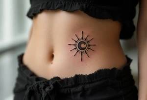 lily letter c and a rising sun tattoo idea