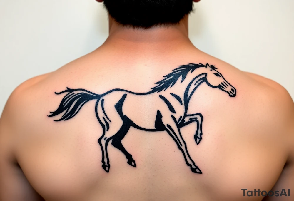 horse silhouette tattoo idea