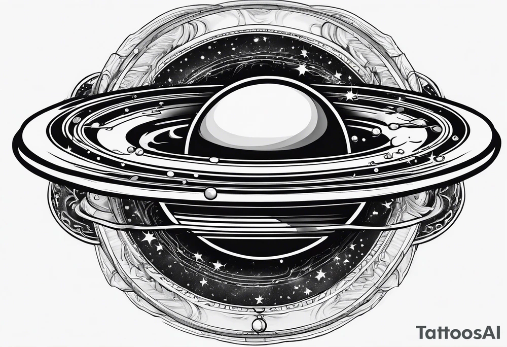 Spinning Saturn on your finger tattoo idea