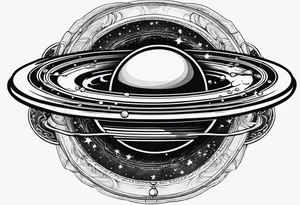 Spinning Saturn on your finger tattoo idea