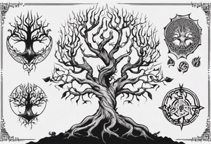 Yggdrasil with Nidhogg tattoo idea