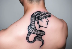 Profile of woman, with snake skin tattoo idea