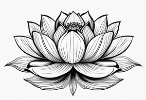 lotus flower with thin lines tattoo idea