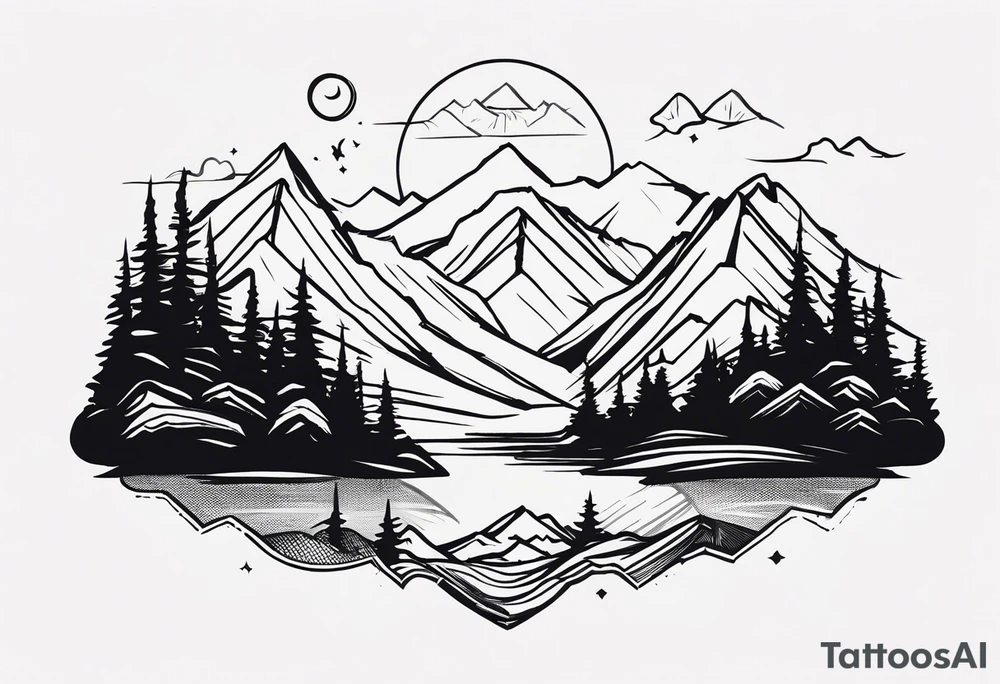 mountains family tattoo idea