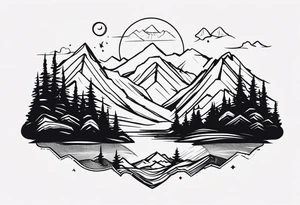 mountains family tattoo idea