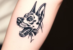 Doberman aggressive tattoo idea