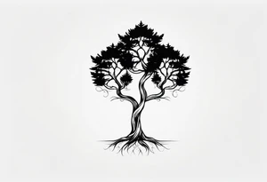 Three small trees together by the roots tattoo idea