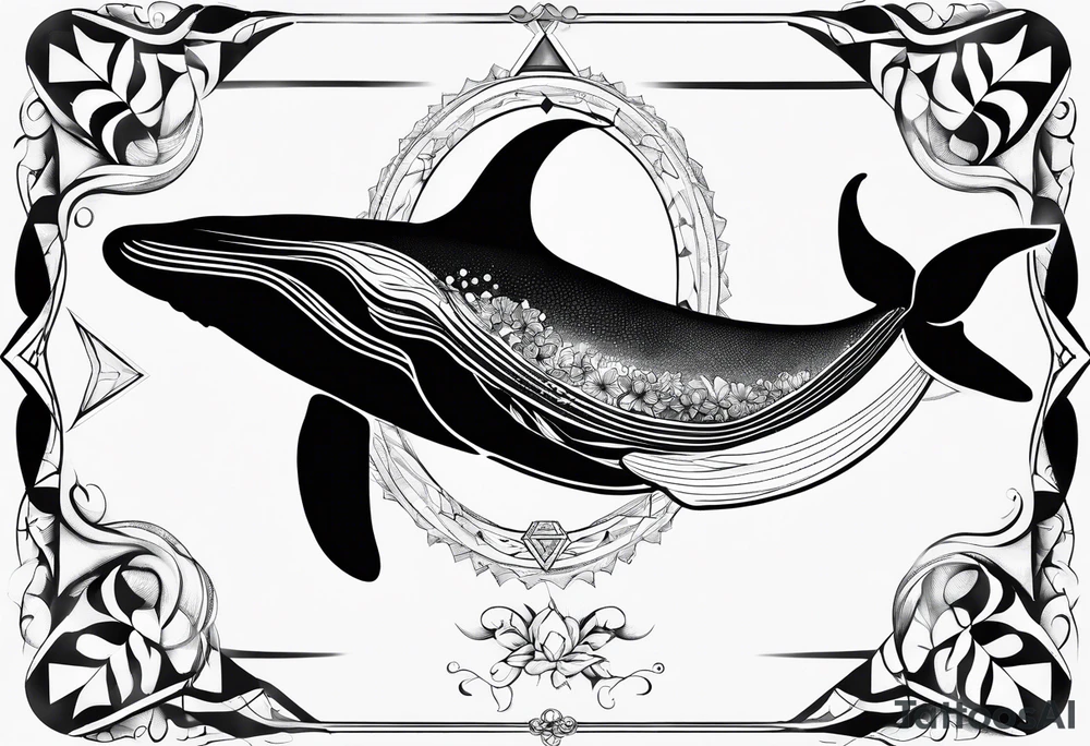 Whale in the 3 6 9 triangle tattoo idea