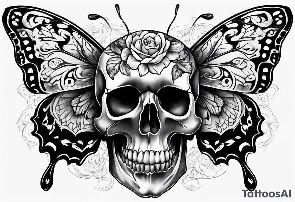 Skull Butterfly tattoo idea