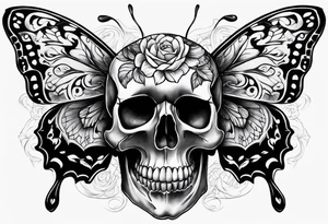 Skull Butterfly tattoo idea