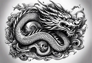 give me an asian gangster style tattoo with a dragon for my back tattoo idea