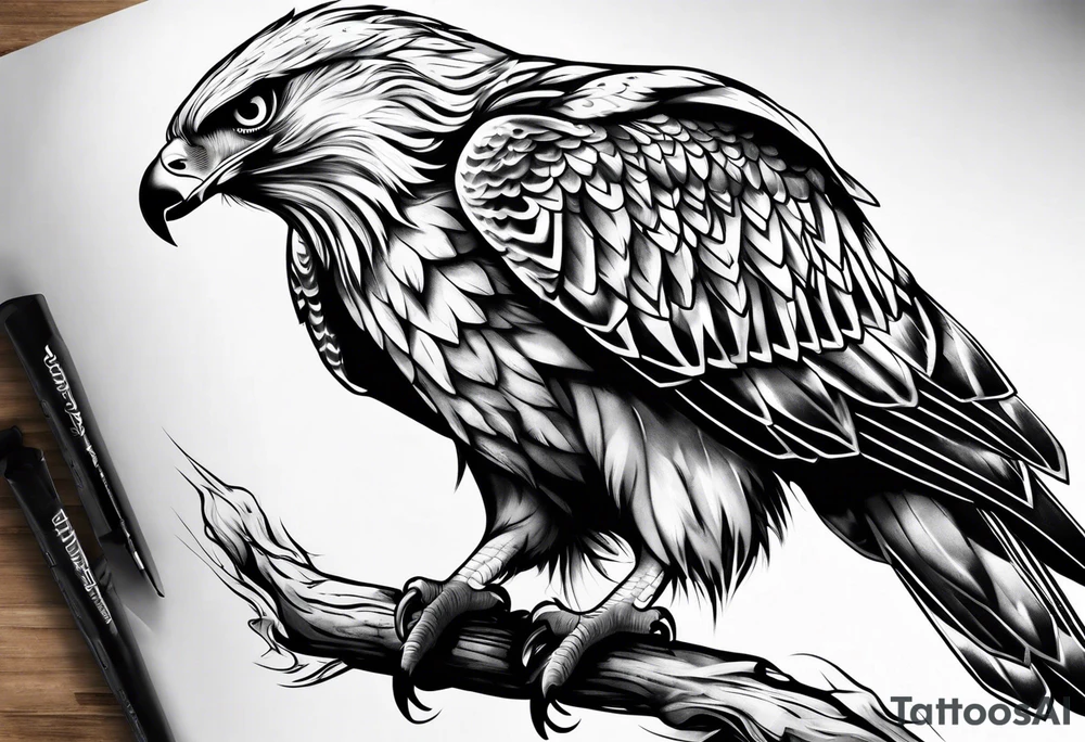 Hawk tattoo idea
