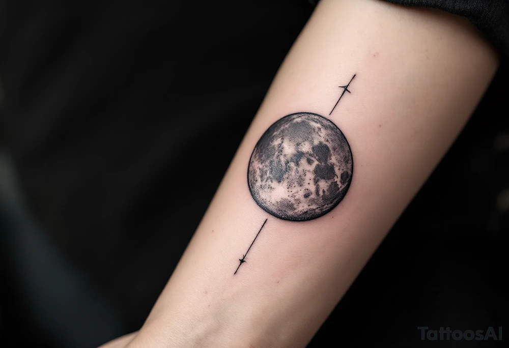 astrology moonsign aquarius in rough / mysterious aesthetic astrology inspired tattoo idea