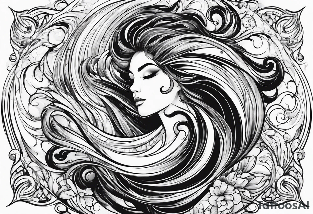 Swirling whirling black ink, sleeve tattoo idea