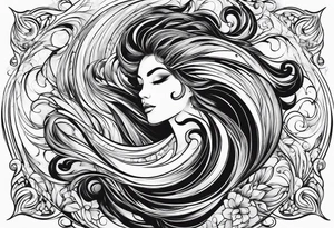 Swirling whirling black ink, sleeve tattoo idea