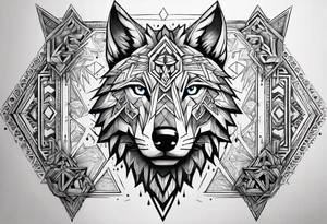 Legend of zelda link wolf in profile, in the center of his forhead is a diamond shape with a dot in the middle tattoo idea