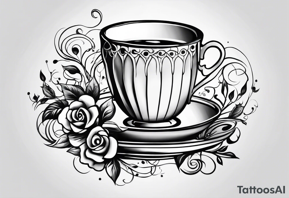 A cup of music in the morning tattoo idea