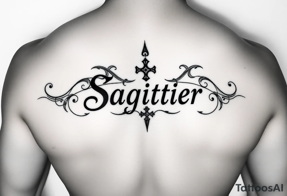 Sexy Sagittarius December 6th with the name genesis tattoo idea