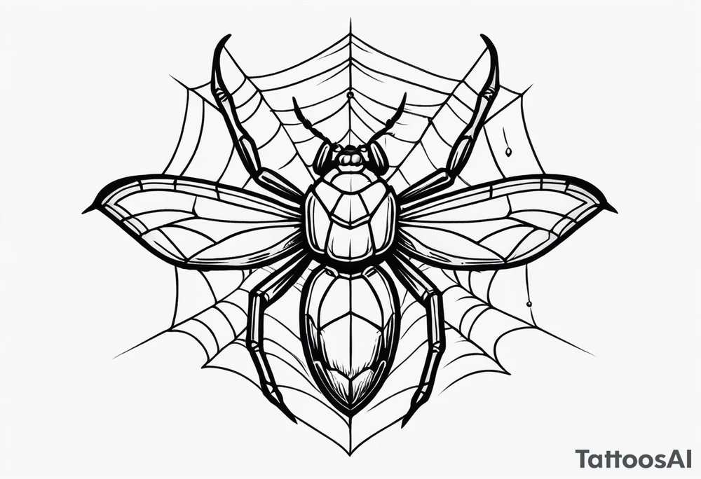 Spider with moth tattoo idea