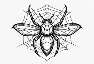 Spider with moth tattoo idea