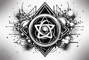 Science experiment exploding into Adrenaline chemical symbol tattoo idea