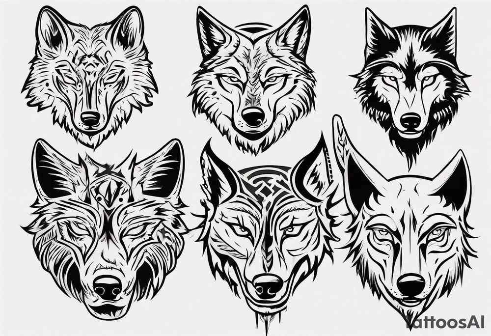 wolf head tattoo idea