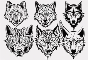 wolf head tattoo idea
