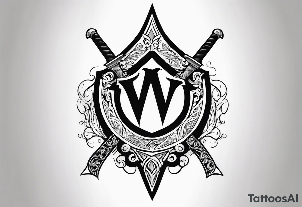 Valhalla mist fire sword shield tattoo idea