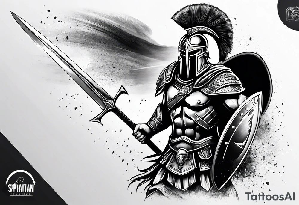 Spartan warrior with shield tattoo idea