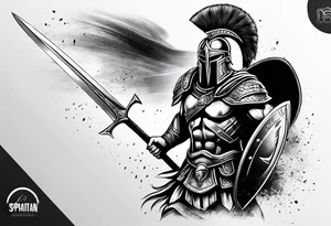 Spartan warrior with shield tattoo idea