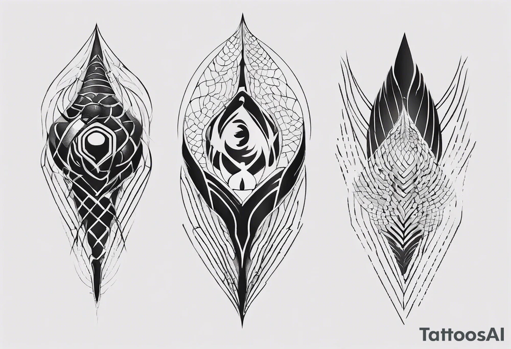 Dragon scale futuristic tattoo idea