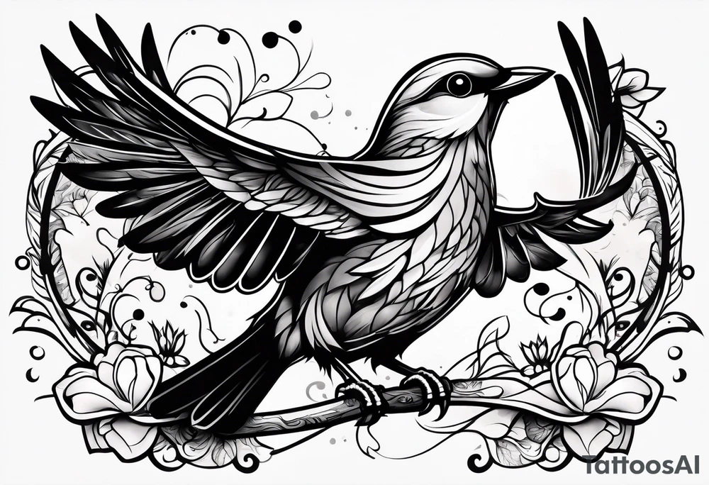Cute bird tattoo idea