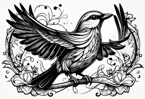 Cute bird tattoo idea