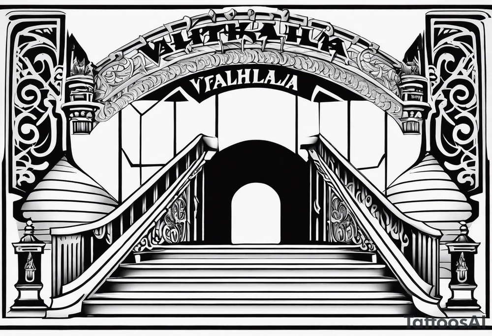 Valhalla fog stairs tattoo idea