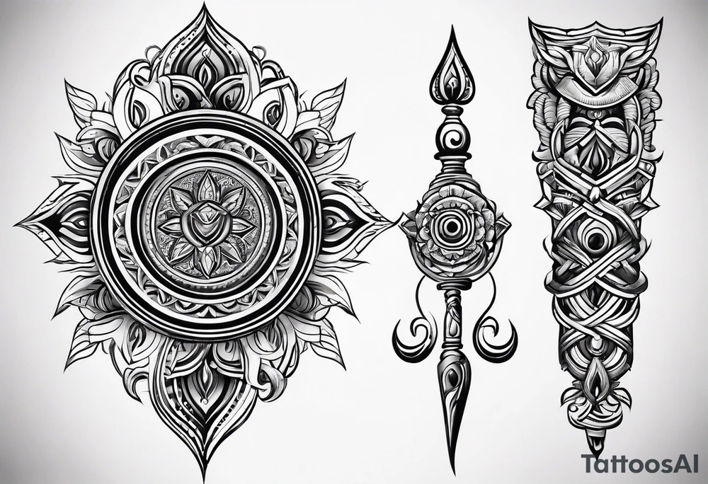Trishul with damru tattoo on forearm tattoo idea
