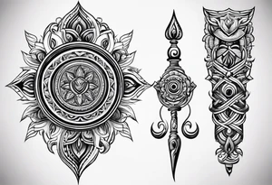 Trishul with damru tattoo on forearm tattoo idea