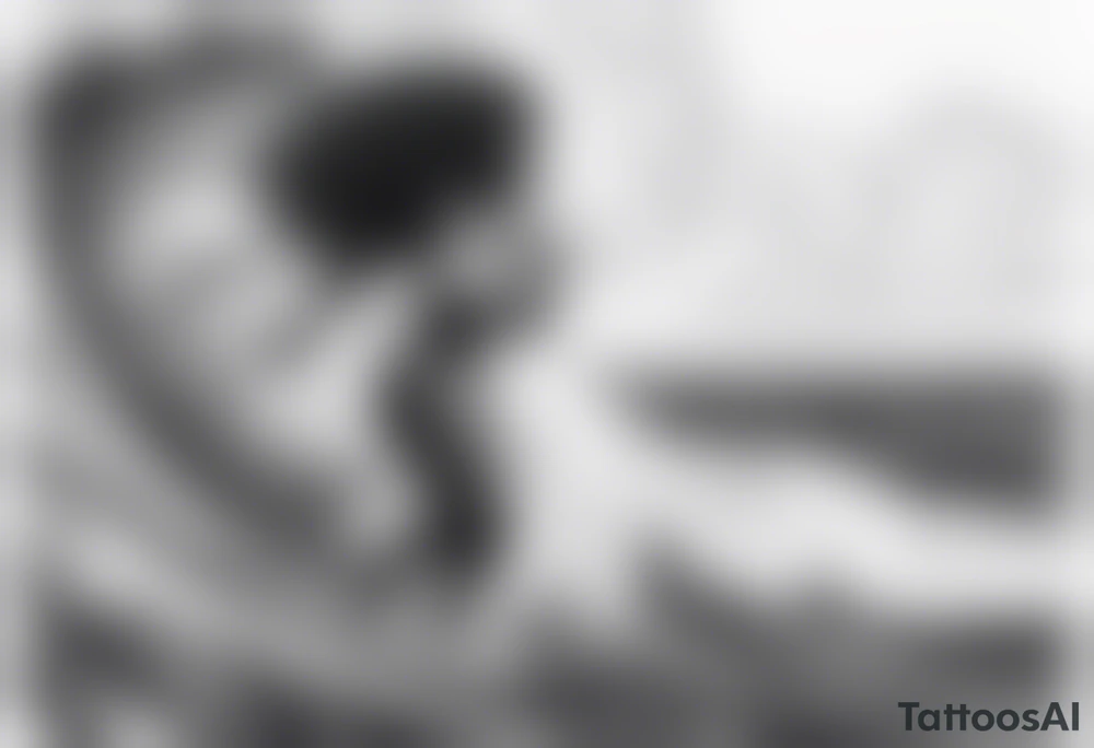 Black woman surfing
With natural hair tattoo idea
