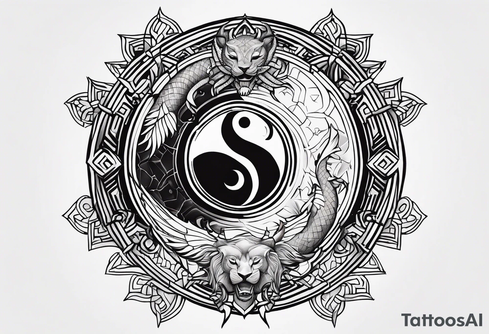 Yin yang Scorpio leo tattoo idea