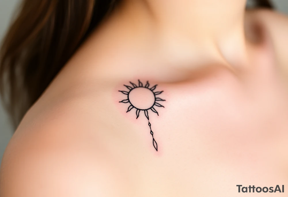 The sun and the moon cascading tattoo idea