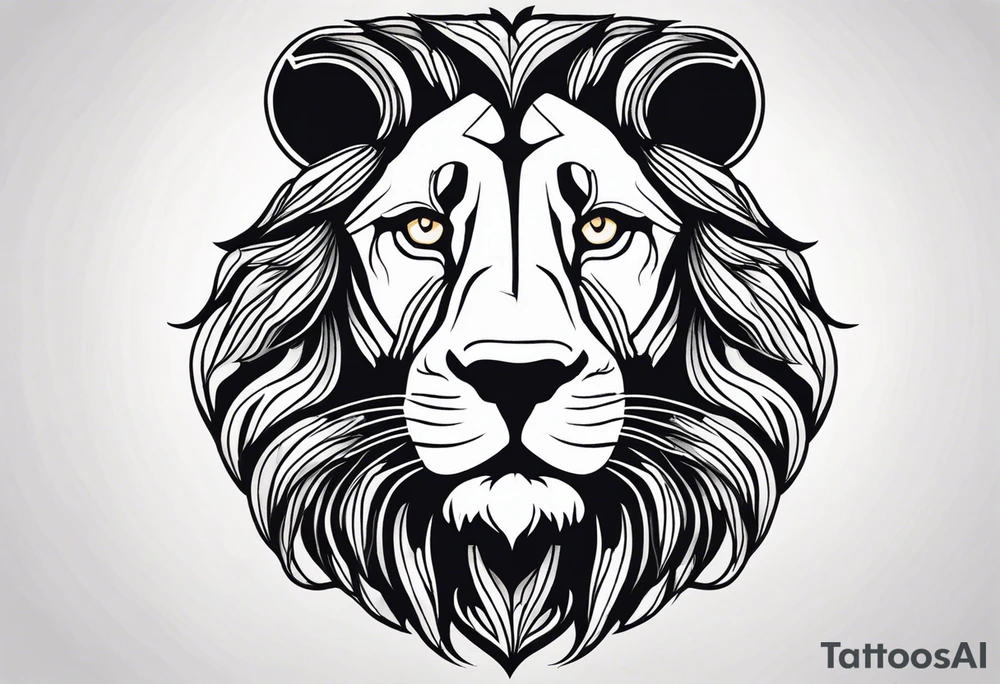powerful majestic lion, close-up tattoo idea