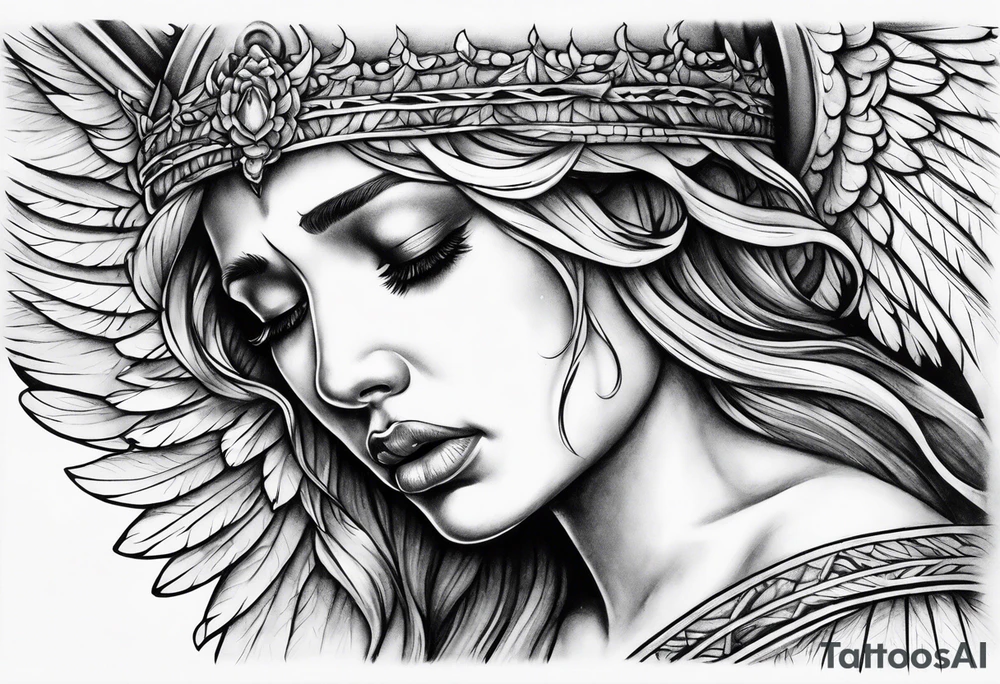 Crying angel tattoo idea