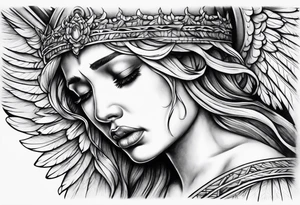 Crying angel tattoo idea