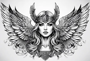 A Valkyrie with wings tattoo idea