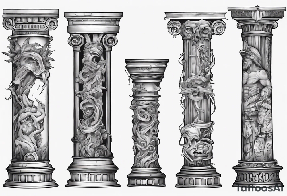 Half of a roman pillar tattoo idea