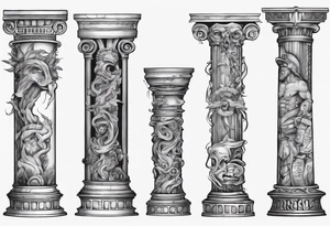 Half of a roman pillar tattoo idea