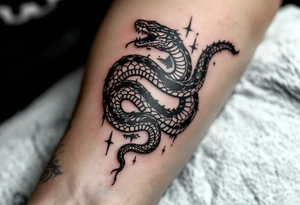 streetwear snake seen from the up view tattoo idea